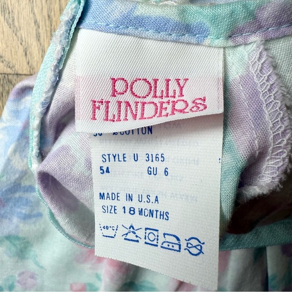 Vintage Polly Flinders Floral Bubble Bottom Babygirl Onepiece Romper 18 Months - Picture 12 of 14